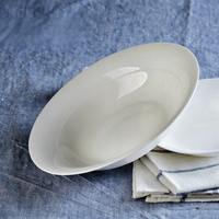 Assiettes à soupe profondes en céramique de porcelaine fine, style japonais, sous glaçure, durables, écologiques, blanc uni, pour la maison