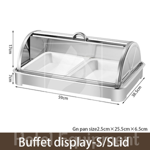Đảng thép không gỉ tự chọn hiển thị món tráng miệng tấm thiết bị thực phẩm lạnh hiển thị với PC Bìa - Product Image 4