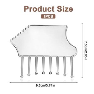 Herramientas Faciales Gua Sha de Acero Inoxidable con Peine Masajeador Portátil para Cuero Cabelludo, Masaje Facial y Corporal, Relajación Muscular, Regalo, Venta al <span class=keywords><strong>por</strong></span> Mayor - Product Image 2