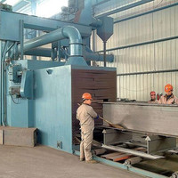 Máquina de limpieza y pintura en aerosol abrasiva tipo transportador de rodillos para acero estructural de haz H