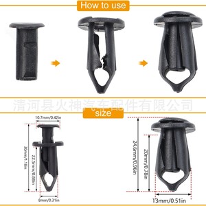 Clip de fixation rapide pour voiture, boulon en acier de 6 mm pour la fixation du garde-boue de la carrosserie - Product Image 2