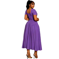 Robe mi-longue plissée à col rond pour femme avec encolure en cœur et robe de soirée/danse coupe trapèze, logo personnalisé, grande taille