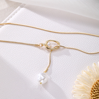 Collier de style baroque avec imitation de perles, pendentif en perle, chaîne de pull pour femme, bijoux