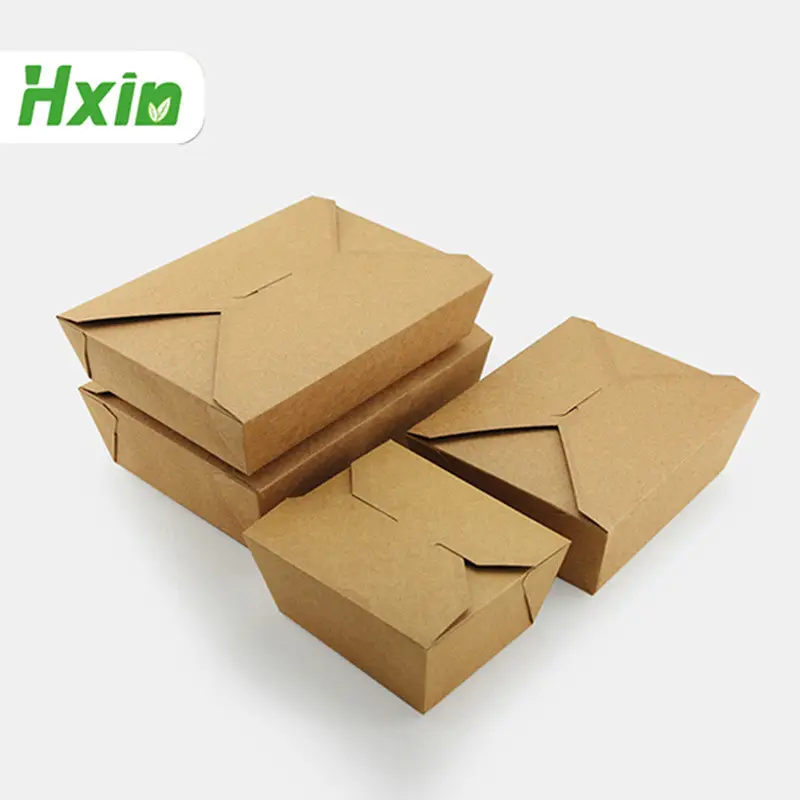 Paper Take Way Lunch Box Disposable Biodegradables Fast Custom Food Package Box Food Restaurant Box Takeaway Printed Paper Lunch Packaging Box