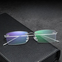 Lunettes sans cadre en titane ultra légères nouvelle génération de lunettes optiques sans monture diamant forme de visage Match lettre lunettes