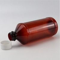 Bouteilles d'arc liquide de médecine en plastique de 500ml rond carré 16oz ambre PET sirop contre la toux avec étiquettes