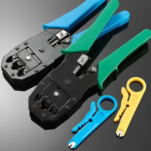 RJ45 RJ12 RJ11 ağ Crimper yuvarlak kablo düz telefon kablosu striptizci CAT5 CAT6 bilgisayar ağ lan kablo sıkma aracı