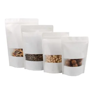 China suppliers reusable with zipper paper kraft bag food packing kraft paper stand up bag