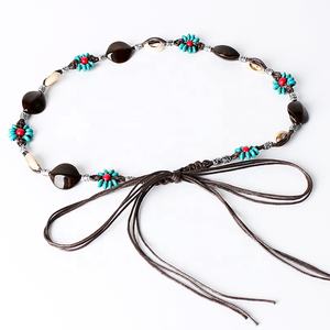 Moda Retro etnik stil kadın boncuklu kemer yönlü dokuma dekorasyon bel zinciri kumaş aksesuar - Product Image 3