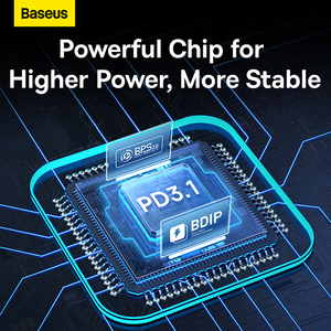 Cargador Rápido Dual <span class=keywords><strong>Baseus</strong></span> U+C 140W con Pantalla Digital PD3.1, Adaptador para Teléfono - Product Image 3