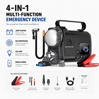 YUXU Pompe à air électrique pour voiture, gonfleur, alimentation de secours pour démarrage d'urgence, démarreur de batterie 2000A, courant de crête, sortie 100W
