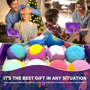 Nhãn Hiệu Riêng Sang Trọng Spa Muối Tắm Bom Bộ Quà Tặng Cho Phụ Nữ <span class=keywords><strong>12</strong></span> Gói Handmade Thư Giãn Có Ga Hữu Cơ Tắm Bom - Product Image 6