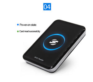 Lecteur de cartes intelligentes RFID avec protocole ISO14443A, interface TCP/IP USB, lecteur/graveur de cartes d'identité NFC mobile - Product Image 5