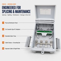 Boîtier de distribution fibre optique FTTH 12 ports IP65 en PC/ABS, montage mural/sur poteau, étanche, boîtier terminal FDB avec répartiteur PLC 1x8 et adaptateur SC