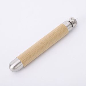 Botella de Acero Inoxidable Tubular con Fondo Redondo, Diseño de Madera/Bambú, Venta al Por Mayor - Product Image 5