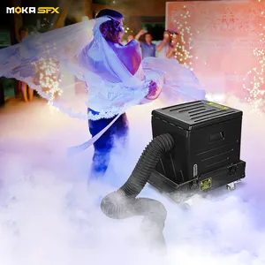 Moka mesin kabut rendah 4000w, mini DMX kering es rendah asap untuk pernikahan dansa pertama acara panggung