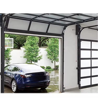 Porte de garage sectionnelle moderne en verre trempé dépoli 9x8 9x7 16x7, porte de garage en plexiglas pour la maison
