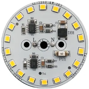 CE RoHS FCC C-Tick证书8W AC36V/24V/12v无人驾驶DOB发光二极管印刷电路板模块12v用于灯泡和筒灯