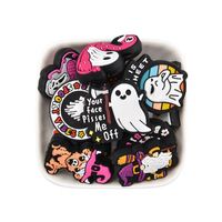 Manik-manik fokus silikon labu Halloween manik-manik silikon untuk pena manik-manik silikon karakter fokus untuk kerajinan kalung gelang