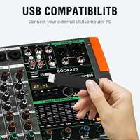 Console de mixage audio 16 canaux AT16 avec USB BT 5.0 et 256 effets de réverbération DSP pour scène, diffusion en direct et studio