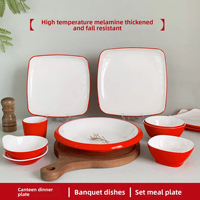 Verstärktes Langlebiges Melamin-Geschirr-Set Lebensmittelecht BPA-Frei Minimalistisches Design Tiefes Stapelbares Party-Serviergeschirr