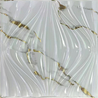Panel Dinding PVC 3D Motif Marmer Modern, Geometris, Tahan Air, Anti Statis, Anti Lembab untuk Dekorasi Rumah dan Komersial