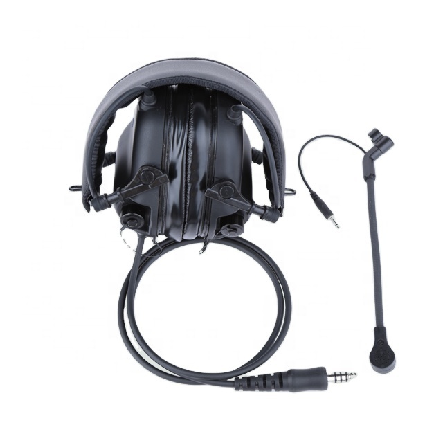 Heavy Duty Noise Canceling Tactical Headset With Nato Plug for Two Way Radios