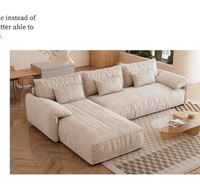 Canapé modulaire en forme de L, style nordique minimaliste moderne, avec rembourrage en éponge, pour hôtel et salon
