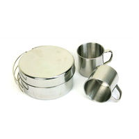 Mini double fond en acier inoxydable camping poêle antiadhésive batterie de cuisine ensembles