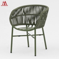Mobilier de jardin moderne pour café, restaurant, bistro, patio, table et chaises en corde pour l'extérieur
