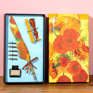 Oil Painting Pattern Retro European Style Feather <b>Pen</b> Gift Box Set Dip Ink Calligraphy <b>Pen</b> High Quality Gift <b>Pen</b> - Product Image 2