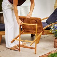 Table d'appoint pliante extérieure en bambou Table basse Support d'angle en bois pour bureau de jardin Meubles de salon Autres meubles