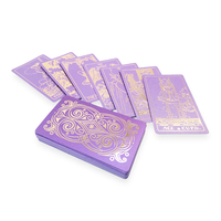 Emballage personnalisé de cassette d'oracle de texte estampillé de qualité d'impression de carte de tarot plaquée or en vrac