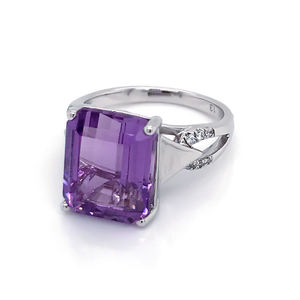 Anillos de Piedras Preciosas de Moda para Mujer, Anillo de Plata de Ley 925 Vintage Morado - Product Image 3