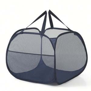 Panier à linge pliable en maille de grande taille 90L, résistant aux déchirures, panier à linge pop-up pour chambre à coucher, salle de bain - Product Image 1