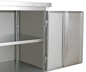 Plan de travail de cuisine en acier inoxydable robuste avec armoire |   Équipement de cuisine commerciale pour restaurant, hôtel, cuisine domestique - Product Image 2