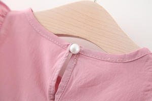 Ropa Infantil al por Mayor, Nuevo Vestido Infantil de Color Puro con Lazo, Moda de Verano para Niñas, Vestido Rojo para Niñas - Product Image 5