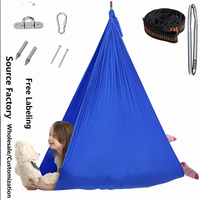 Hamac de yoga en bambou pour enfants, transfrontalier, intérieur/extérieur, balançoire sensorielle, doux et élastique, 100cm/150cm