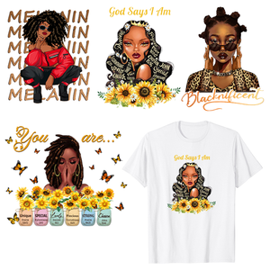 Autocollants thermocollants personnalisés pour t-shirts et sacs de vêtements, motifs filles européennes et américaines, avec designs personnalisables - Product Image 1