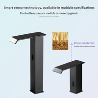 Robinet de lavabo intelligent à induction infrarouge en acier inoxydable, sans poignée, à installation monotrou, pour lavabo cascade
