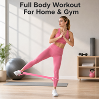 Bandes de Résistance Élastiques Voilax 3 Pièces en PP avec Poignées pour Exercices Fitness en Forme de 8, pour Femmes et Hommes, Étirements des Bras et Yoga