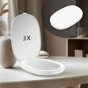 विदेशी गोदाम स्टॉक की उपलब्धता मेकअप के लिए पोर्टेबल मिरर फोल्डेबल छोटी जेब आकार लाइट अप मिरर फोल्डेबल छोटी जेब आकार लाइट अप मिरर - Product Image 1