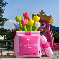 Bouquet de tulipes gonflables, décorations florales gonflables pour la Saint-Valentin, taille et couleur personnalisables, gonflables floraux