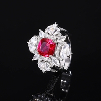 Bague plaquée platine 3 carats, style tendance, avec tourmaline Paraiba simulée taille émeraude carrée 5*7, idéale pour mariage et anniversaire