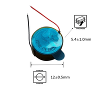 Baterai Lithium Polimer 1254 60mAh 3.7V 1254 2 Kabel M1254S2 ICR1254 ICR13/6 LIR1254 Baterai Pengganti Baterai Isi Ulang