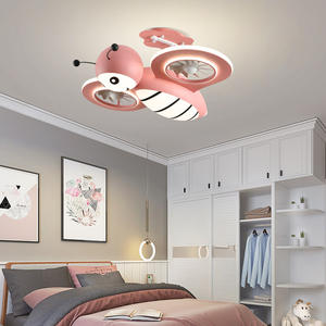 Ventilateur de plafond LED moderne à 5 pales, télécommande, construction en plastique, moteur AC - forte résistance au vent pour salon et chambre à coucher - Product Image 5