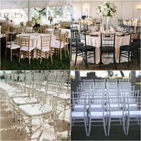 Chaises Chiavari en résine dorées empilables pour événements, banquets, hôtels et mariages – Vente en gros