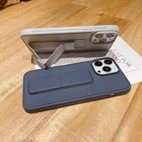 Coque de téléphone unie, douce pour la peau, avec béquille pliable et protection antichoc pour iPhone 18 17 16 15 14 13 12 Pro Max