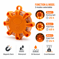 Lampe de sécurité routière à LED HB-327 alimentée par batterie, 8 LED, matériau PC, protection IP44, fixation magnétique, non réfléchissante, avertissement routier