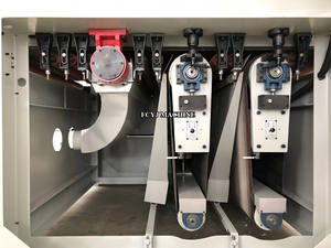 ประตูตู้ช่างไม้เครื่องป้อนอัตโนมัติไม้กลองกบเข็มขัดกว้าง Sander ไม้บดขัดเครื่องไม้ด้วยหัวคู่ - Product Image 5